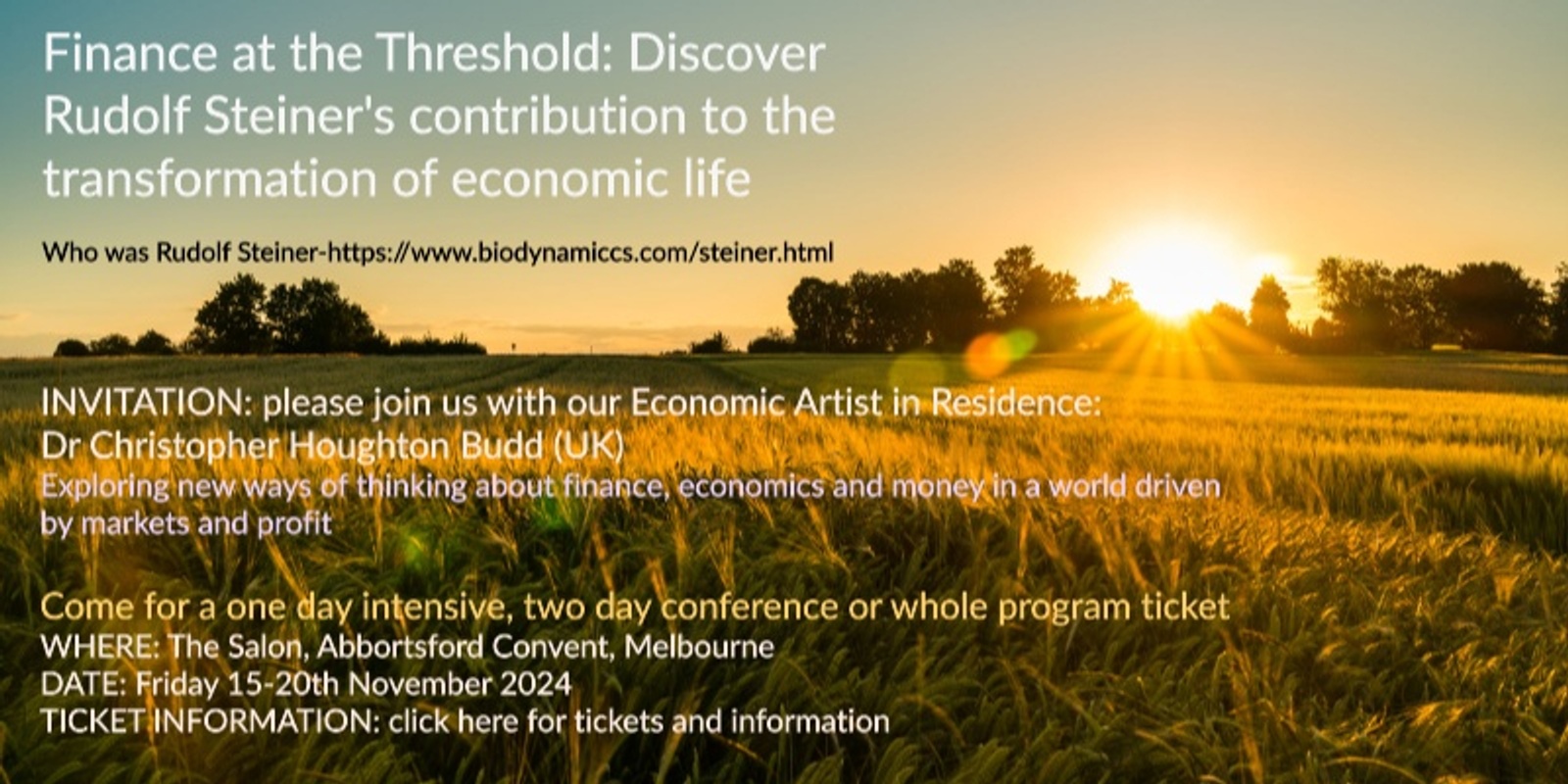 Banner image for Finance at the Threshold Full Program - Dr Christopher Houghton Budd