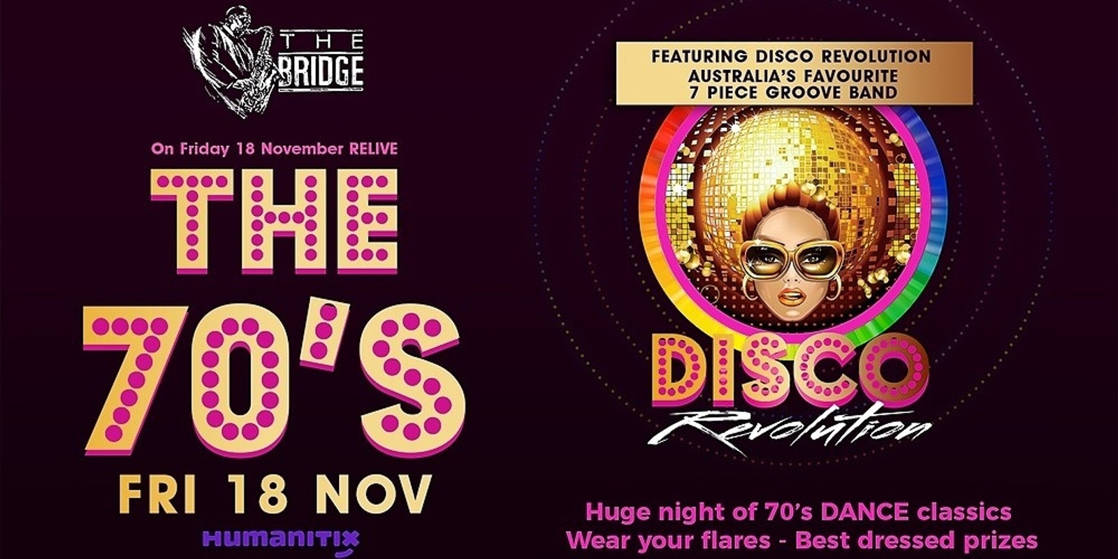 Banner image for Rozelle - Disco Revolution 70's Nite at The Bridge Hotel