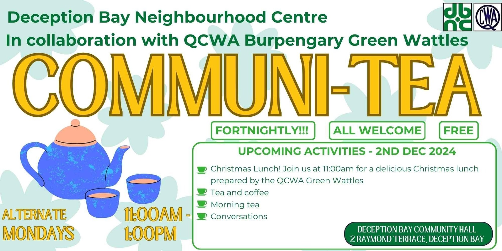 Banner image for Communi-Tea, FREE Christmas Lunch