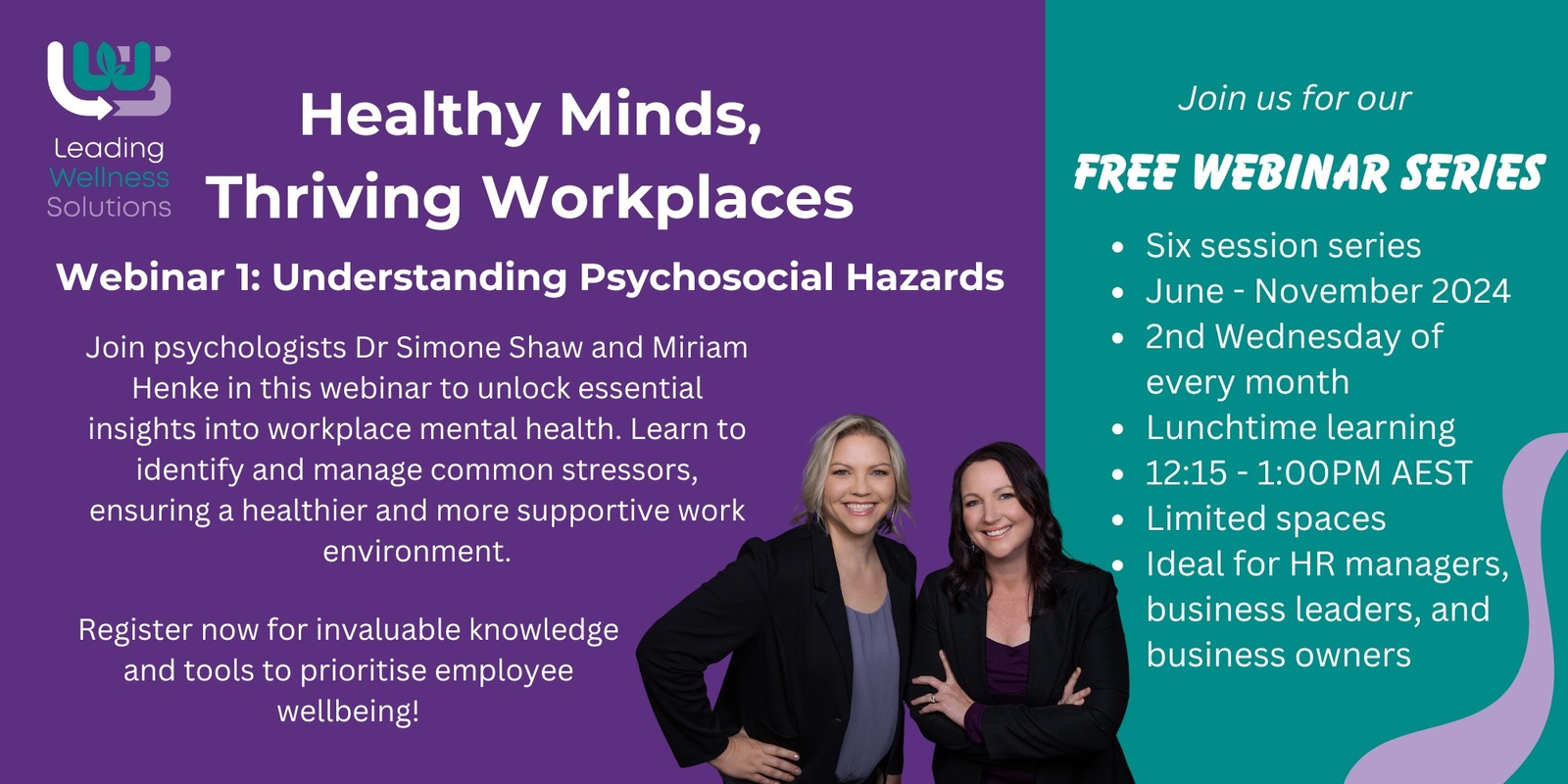 Banner image for Healthy Minds, Thriving Workplaces: Webinar 1 "Understanding Psychosocial Hazards"