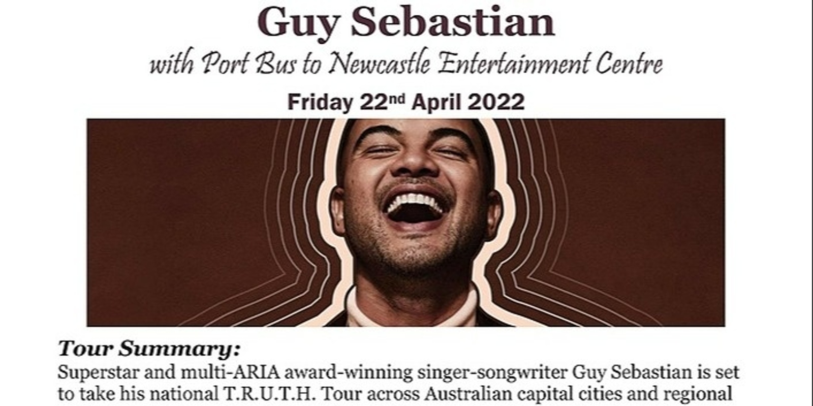 Banner image for Guy Sebastian with Port BUs