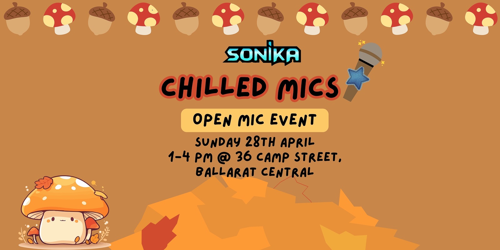 Banner image for Sonika Chilled Mics - Open Mic Performer Registration