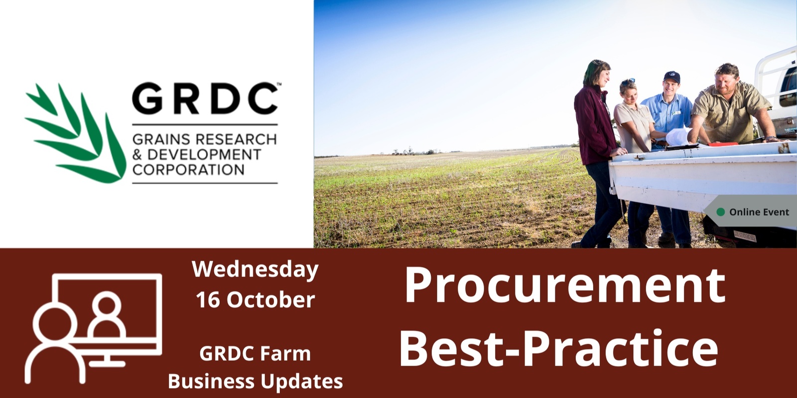 Banner image for GRDC Farm Business Update, Online - Procurement Best-Practice