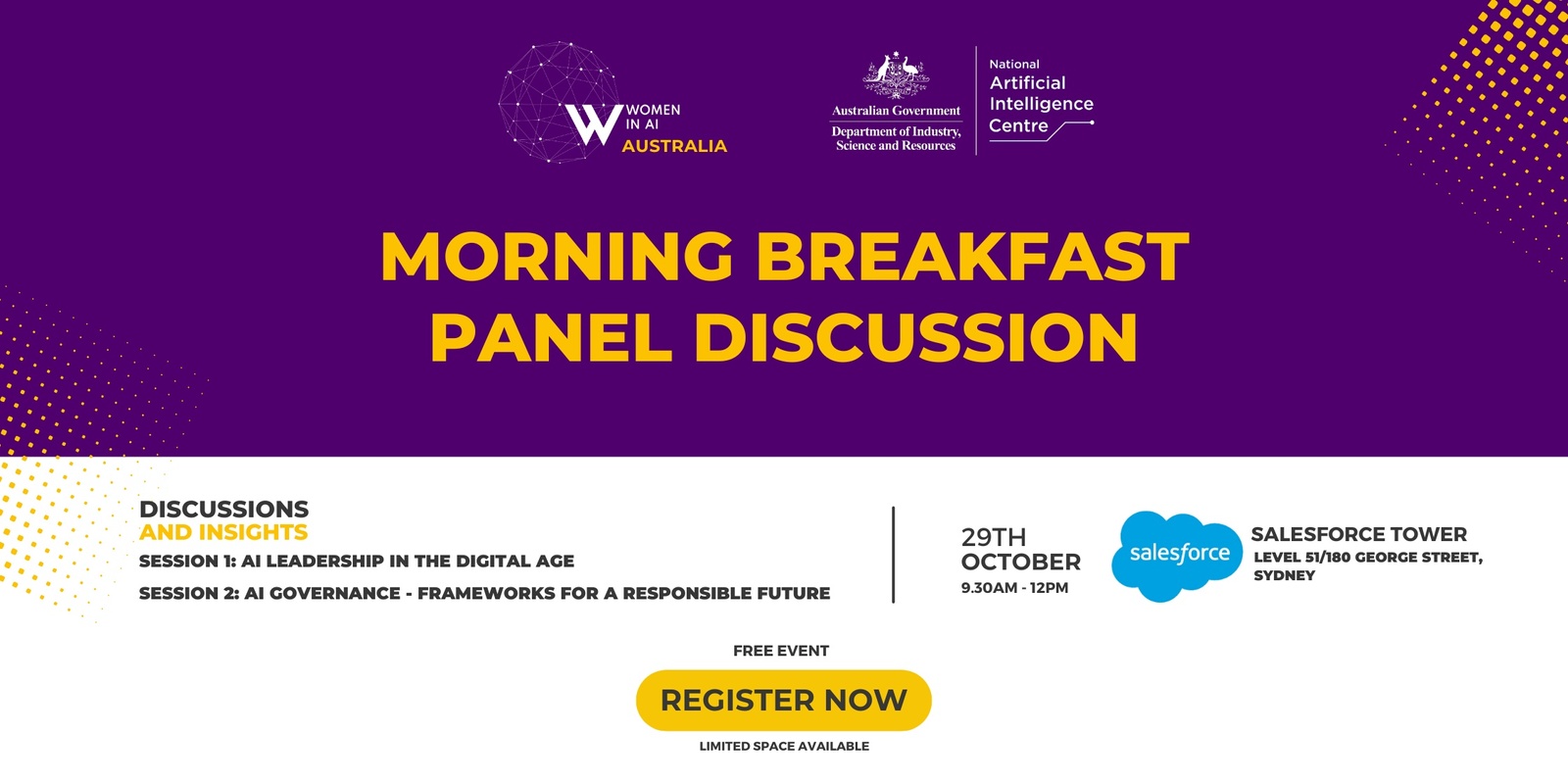 Banner image for AI Leadership and Governance in the Digital Age: A Morning Breakfast Panel [Sydney]