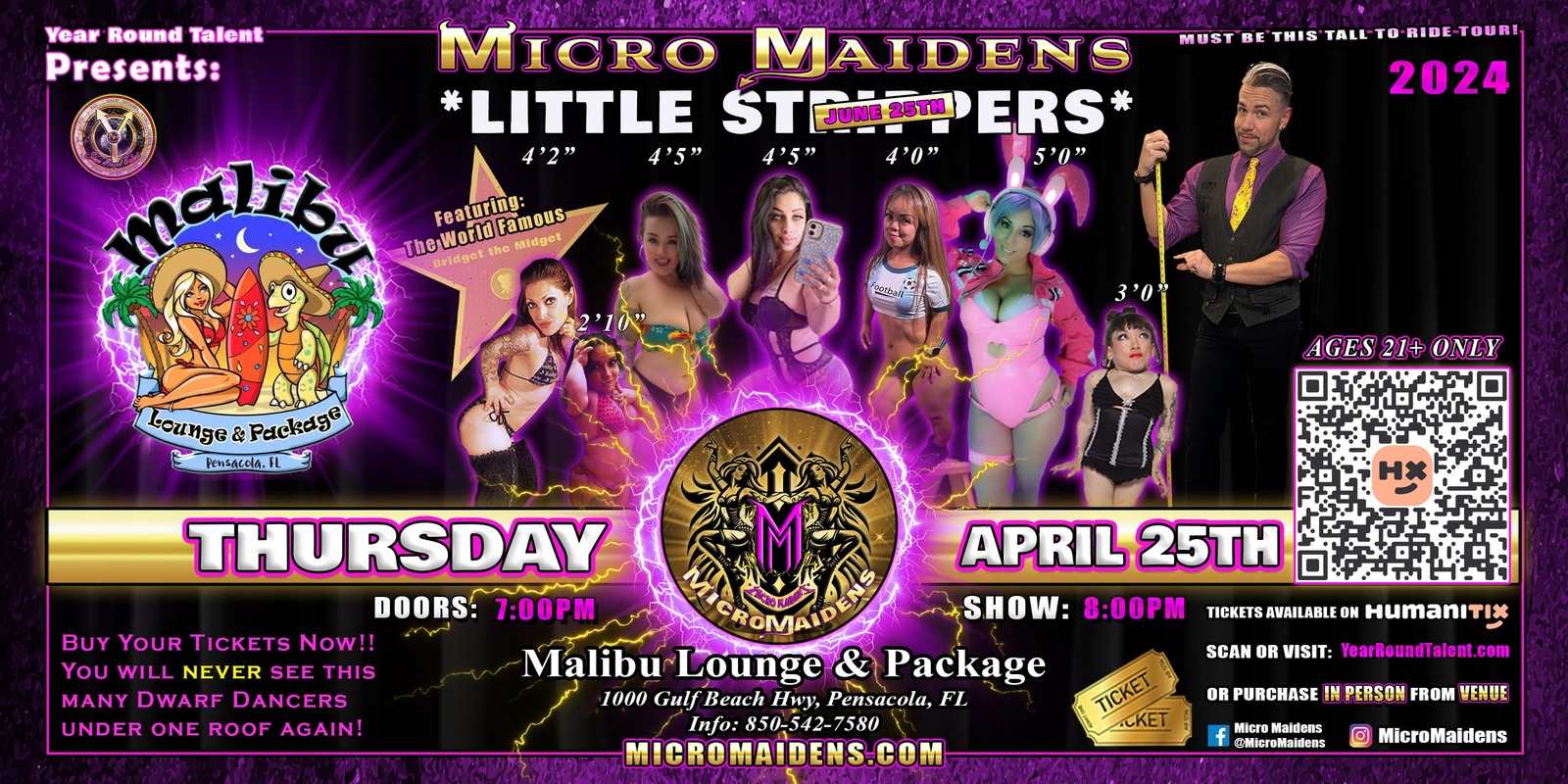 Banner image for Pensacola, FL - Micro Maidens: The Show "Must Be This Tall to Ride!"