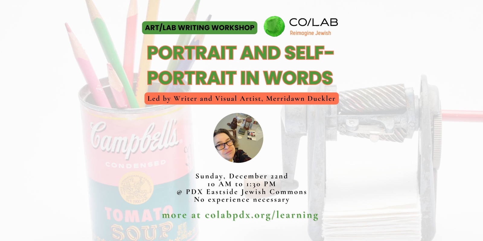 Banner image for Art/Lab Workshop: Portrait and Self-Portrait in Words - w/ Merridawn Duckler