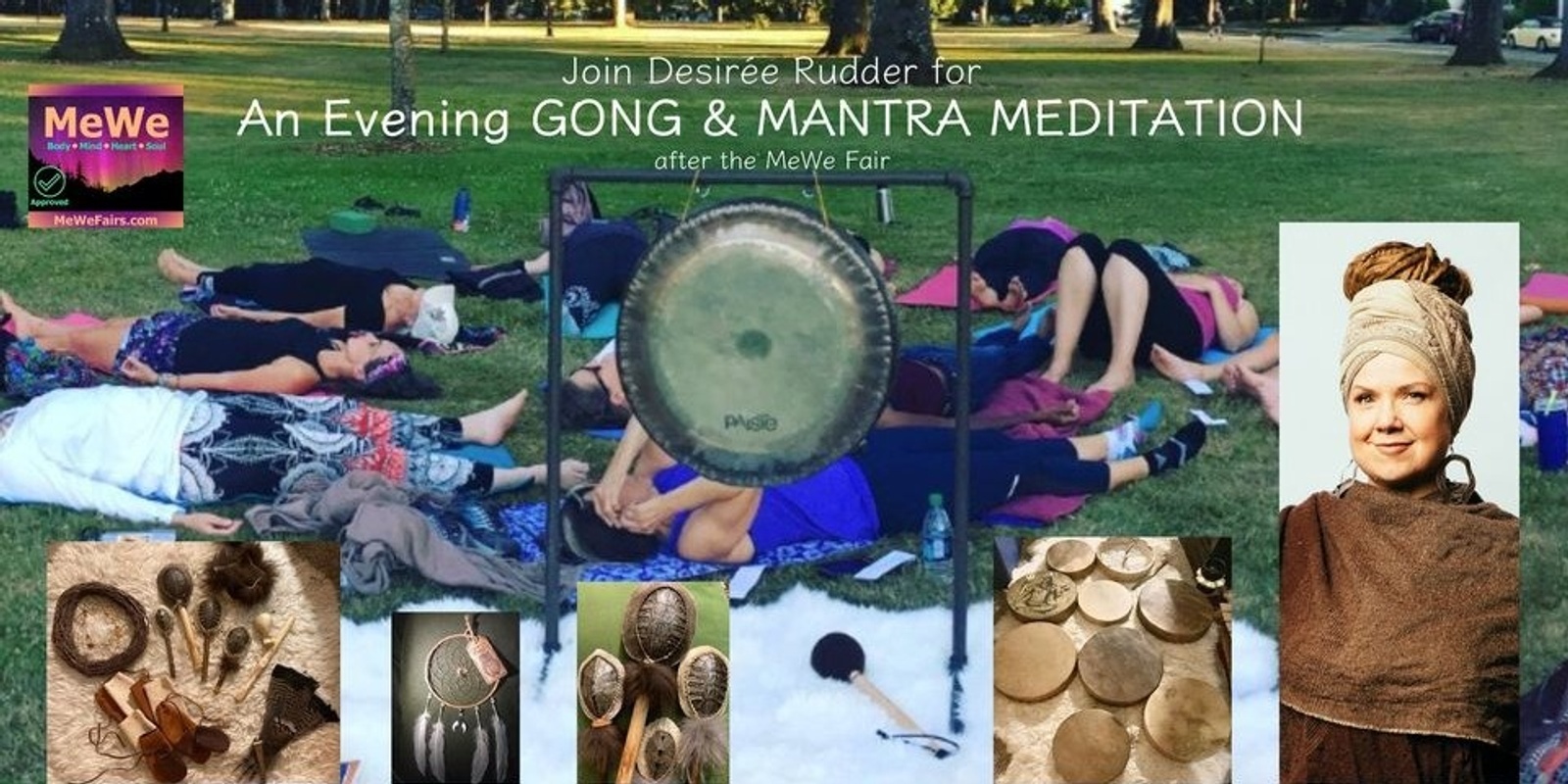 Banner image for Sound Bath + Guided Meditation with Gong, Didgeridoo, Singing Bowls with Bells Whalen after the MeWe Fair in Portland