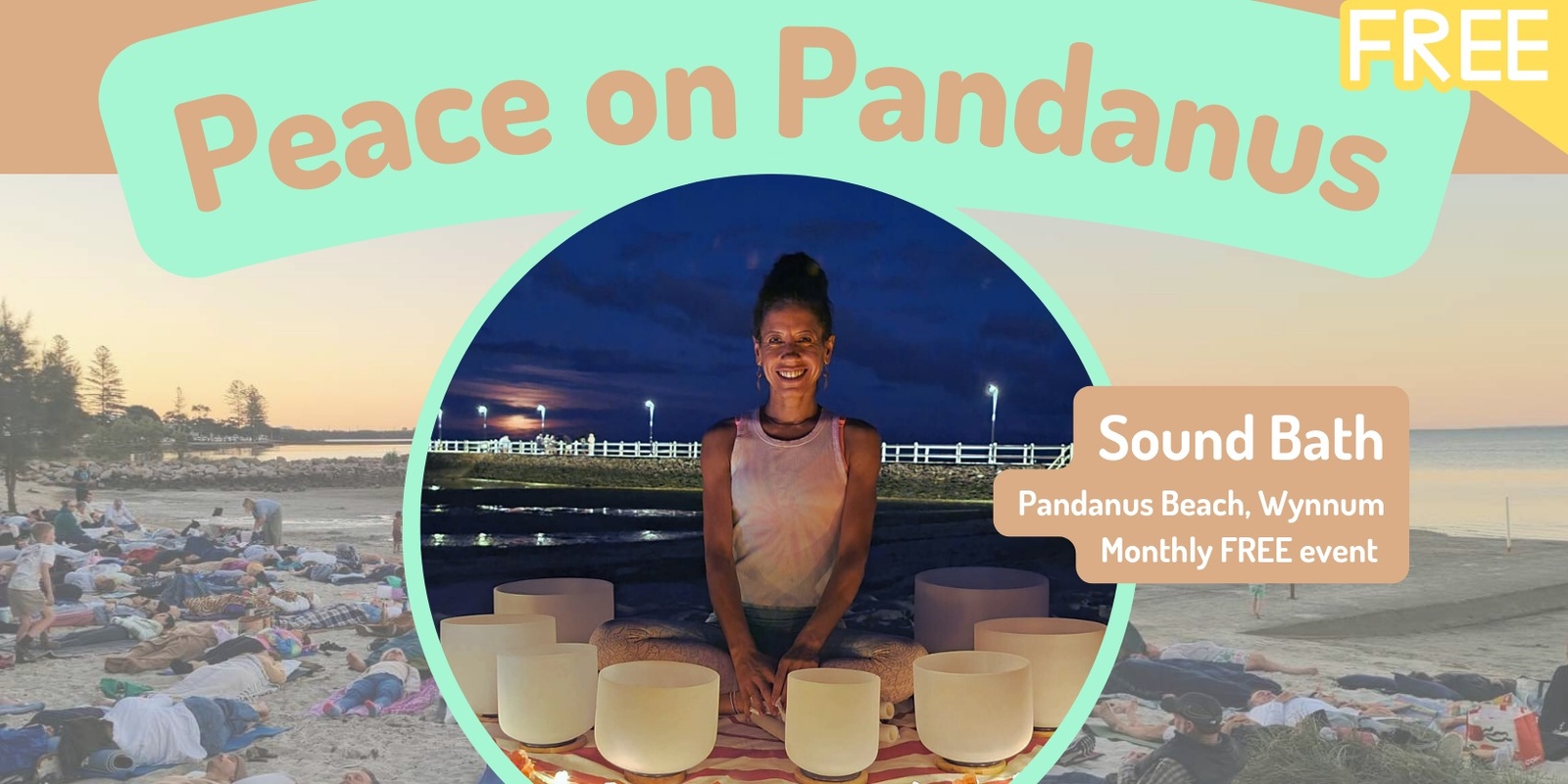 Banner image for Peace on Pandanus - Free Sound Bath on the Beach