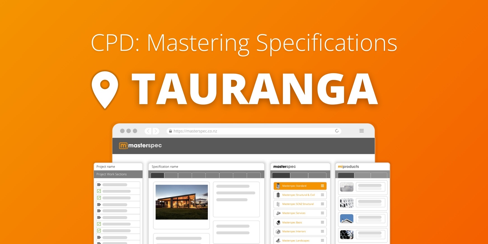 Banner image for CPD: Mastering Masterspec Specifications TAURANGA | ⭐ 20 CPD Points