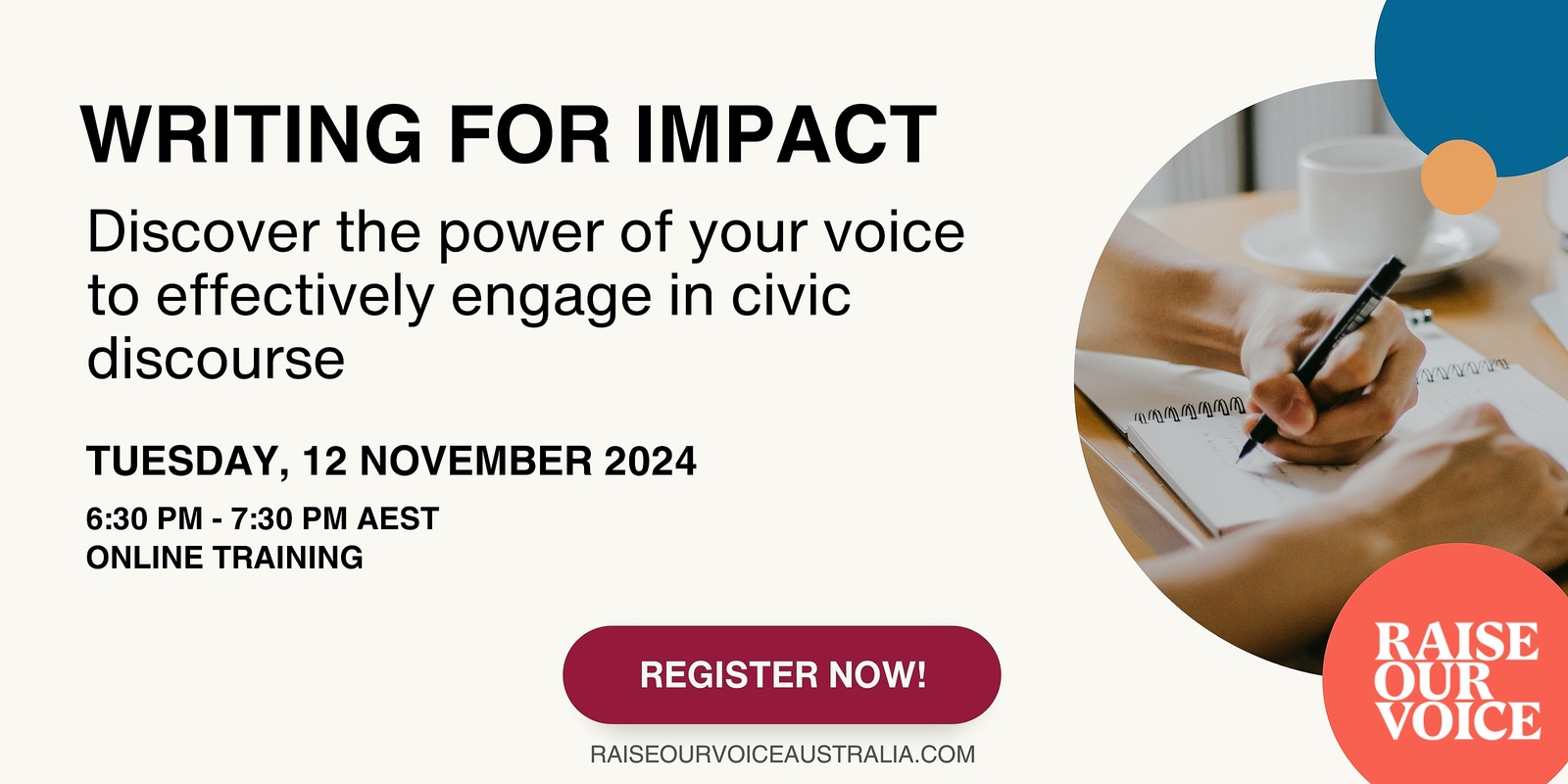 Banner image for Writing for impact: Engaging in civic discourse