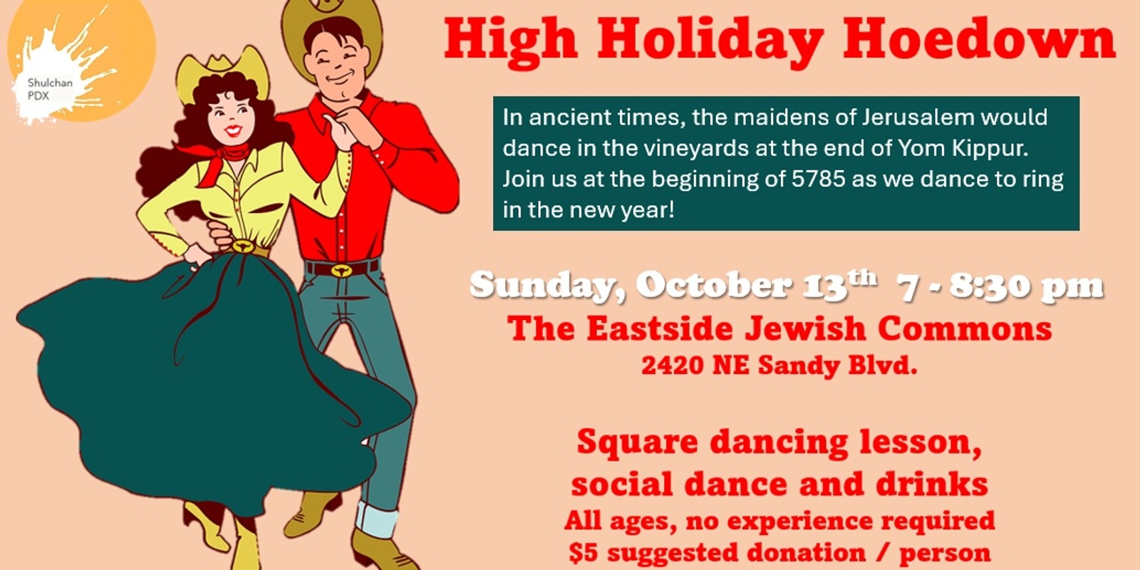 Banner image for Shulchan PDX Presents: High Holiday Hoedown