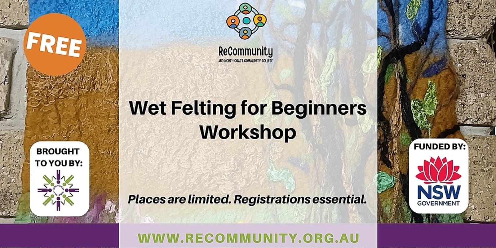 Banner image for Wet Felting for Beginners Workshop | BEECHWOOD
