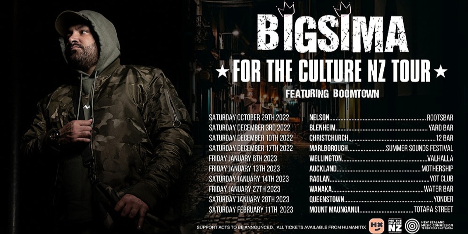 Banner image for Big Sima & Boomtown / For The Culture NZ Tour 2022 (QUEENSTOWN)