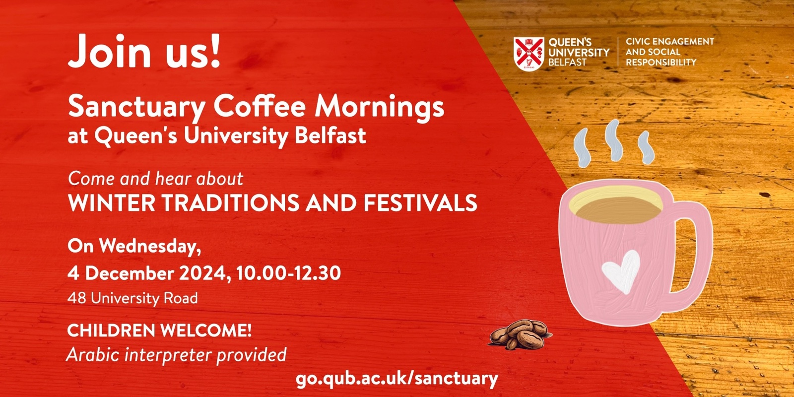 Banner image for Sanctuary Coffee Morning: Winter traditions and festivals