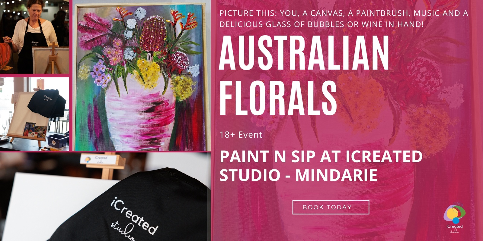 Banner image for Australian Florals - Paint N Sip Workshop - Mindarie