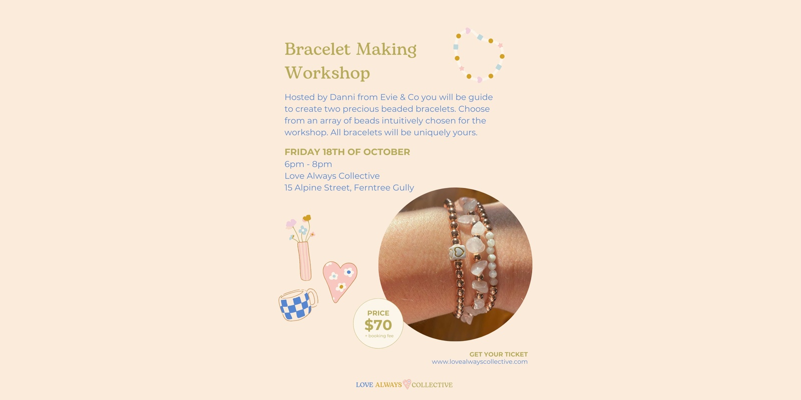 Banner image for Bracelet Making Class w Evie & Co