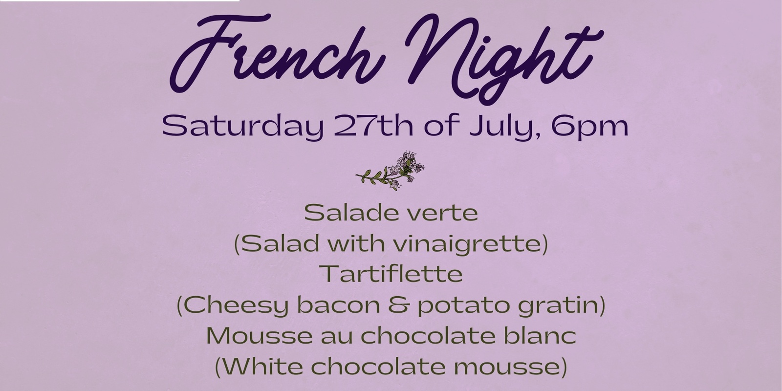 Banner image for French Night - 27th of July 