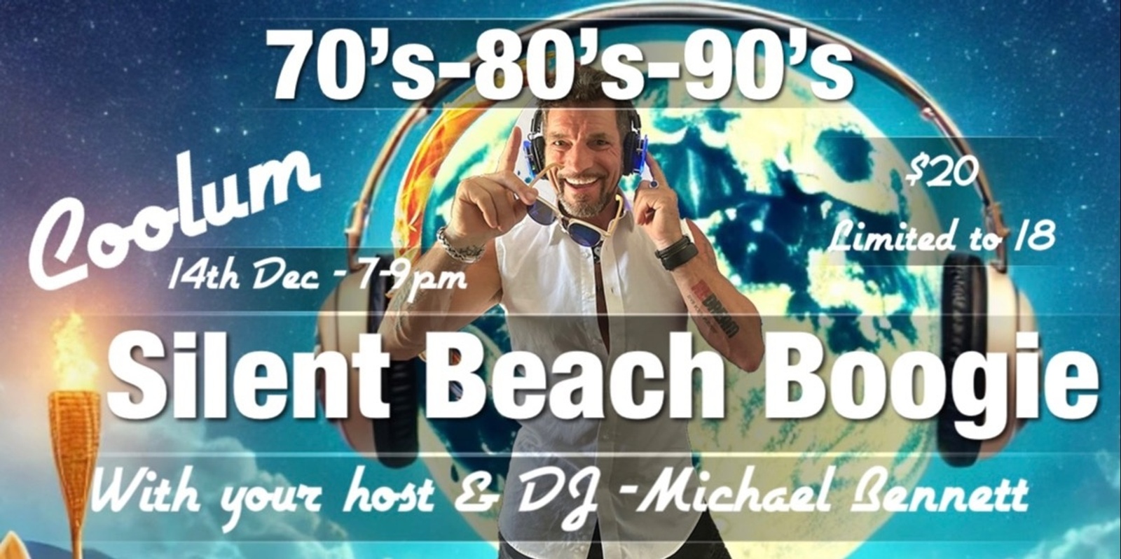 Banner image for 70’s, 80’s & 90’s Silent Beach Boogie 