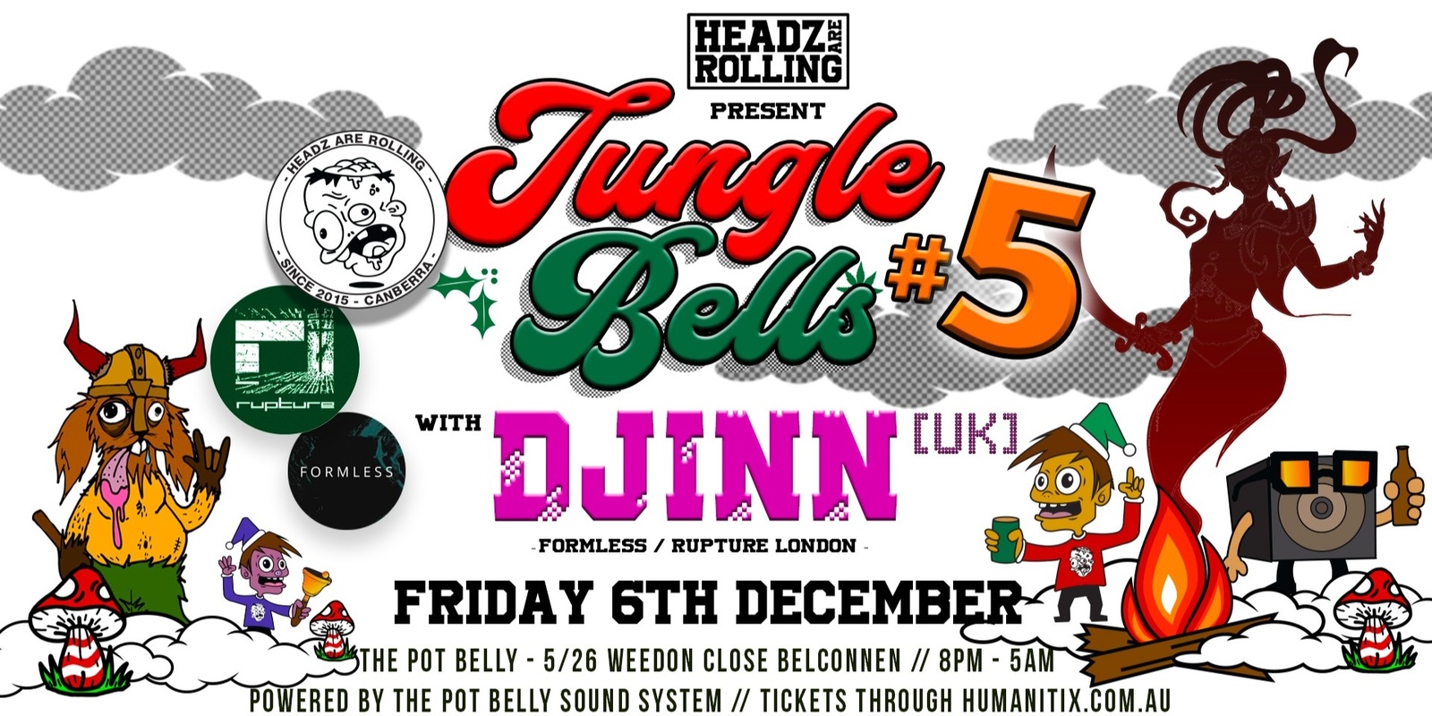 Banner image for Headz pres: Jungle Bells 5 feat. DJINN (UK, Formless, Rupture)