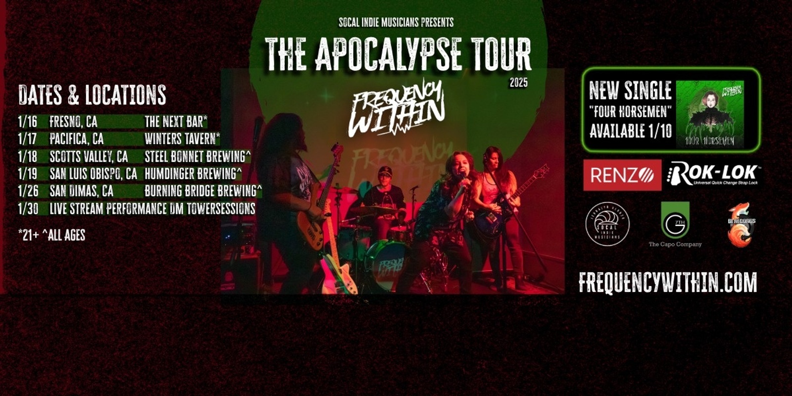 Banner image for The Apocalypse Tour - Scotts Valley, CA w/ Frequency Within