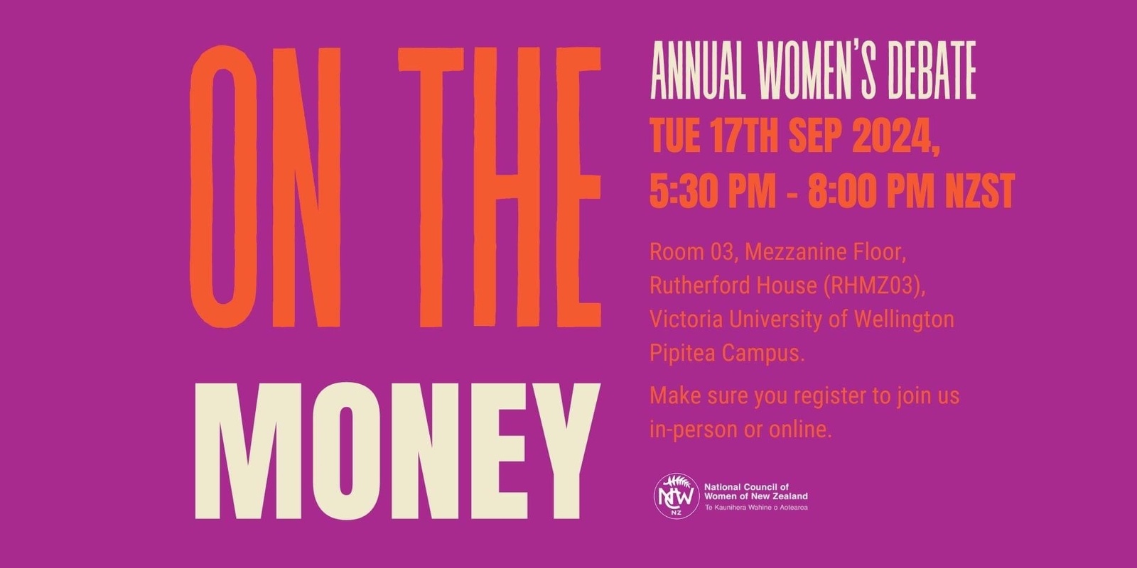 Banner image for On the Money! Annual Women’s Debate 2024