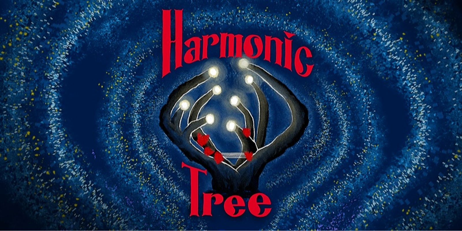 Banner image for Harmonic Tree – feature event with Justin Firefly and Dayle Jellyman. Special Guest Cody Ellingham (Digital Forests)