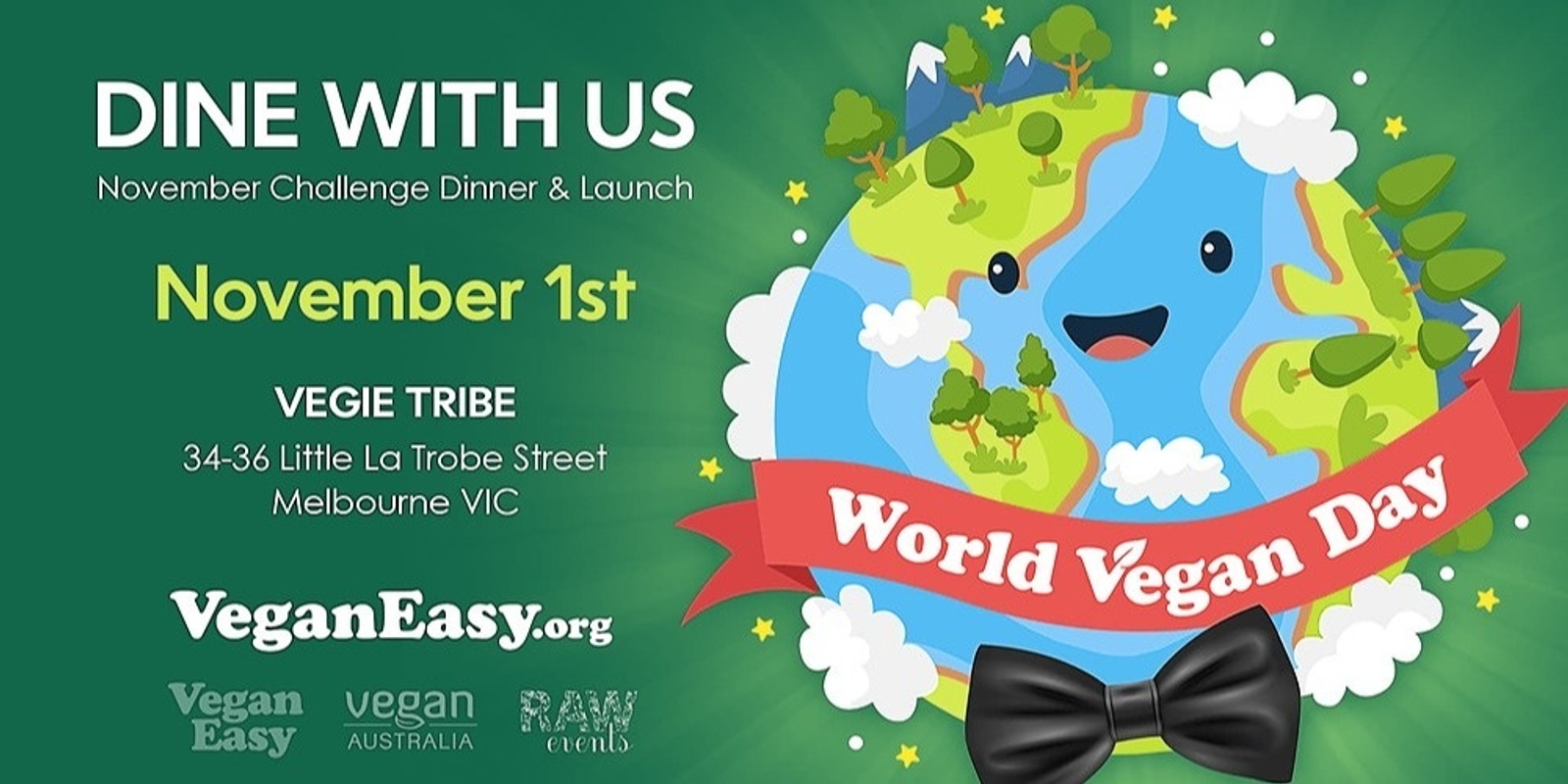 Banner image for World Vegan Day - Melbourne Charity Dinner & November Challenge Launch - SOLD OUT!