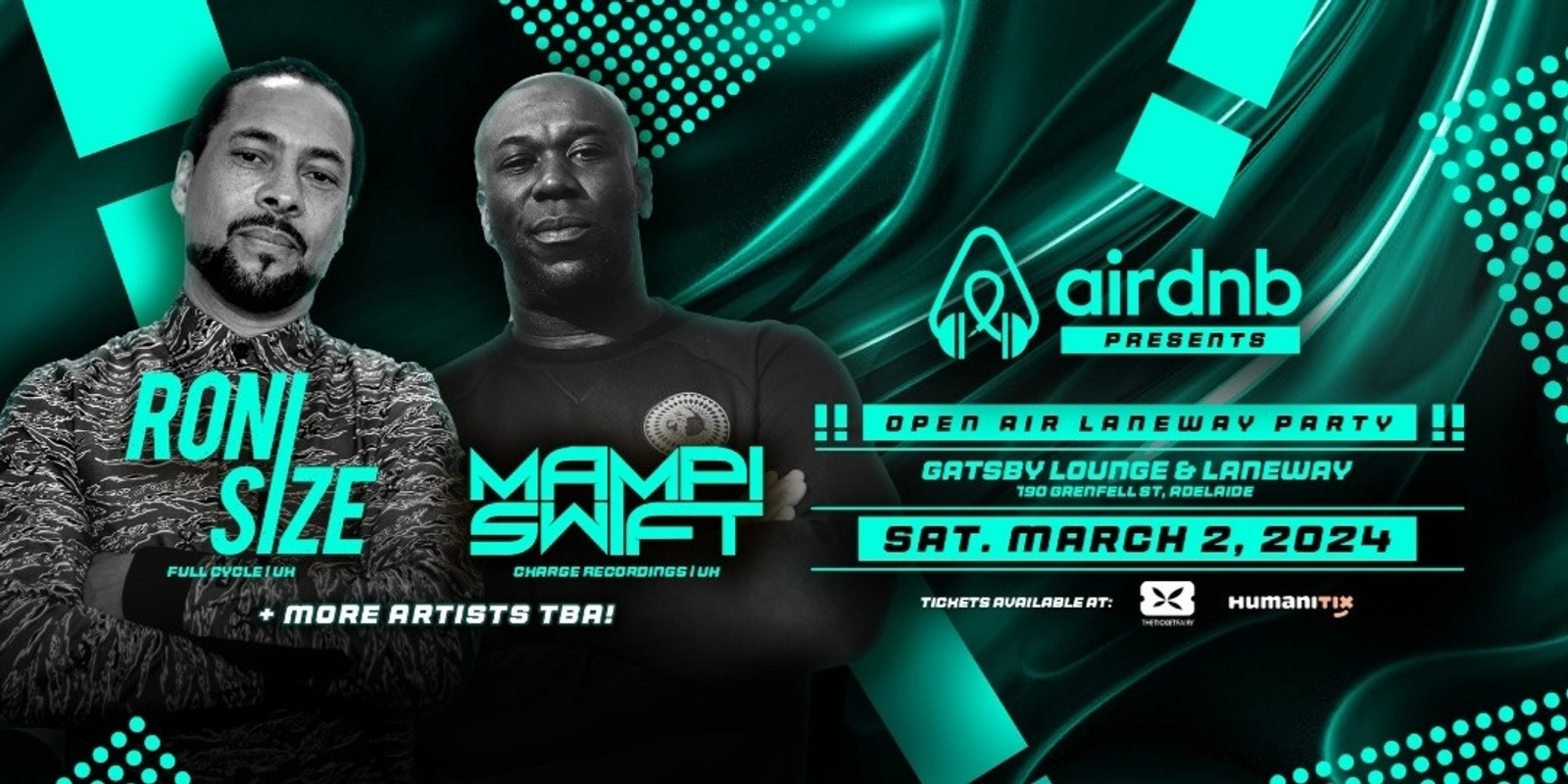 Banner image for AirDNB presents RONI SIZE + MAMPI SWIFT. Open Air Laneway Party.