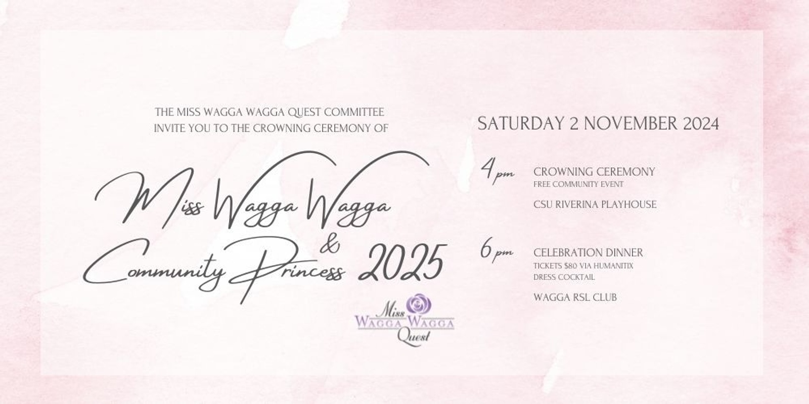 Banner image for MWWQ 2025 Crowning Celebration Dinner