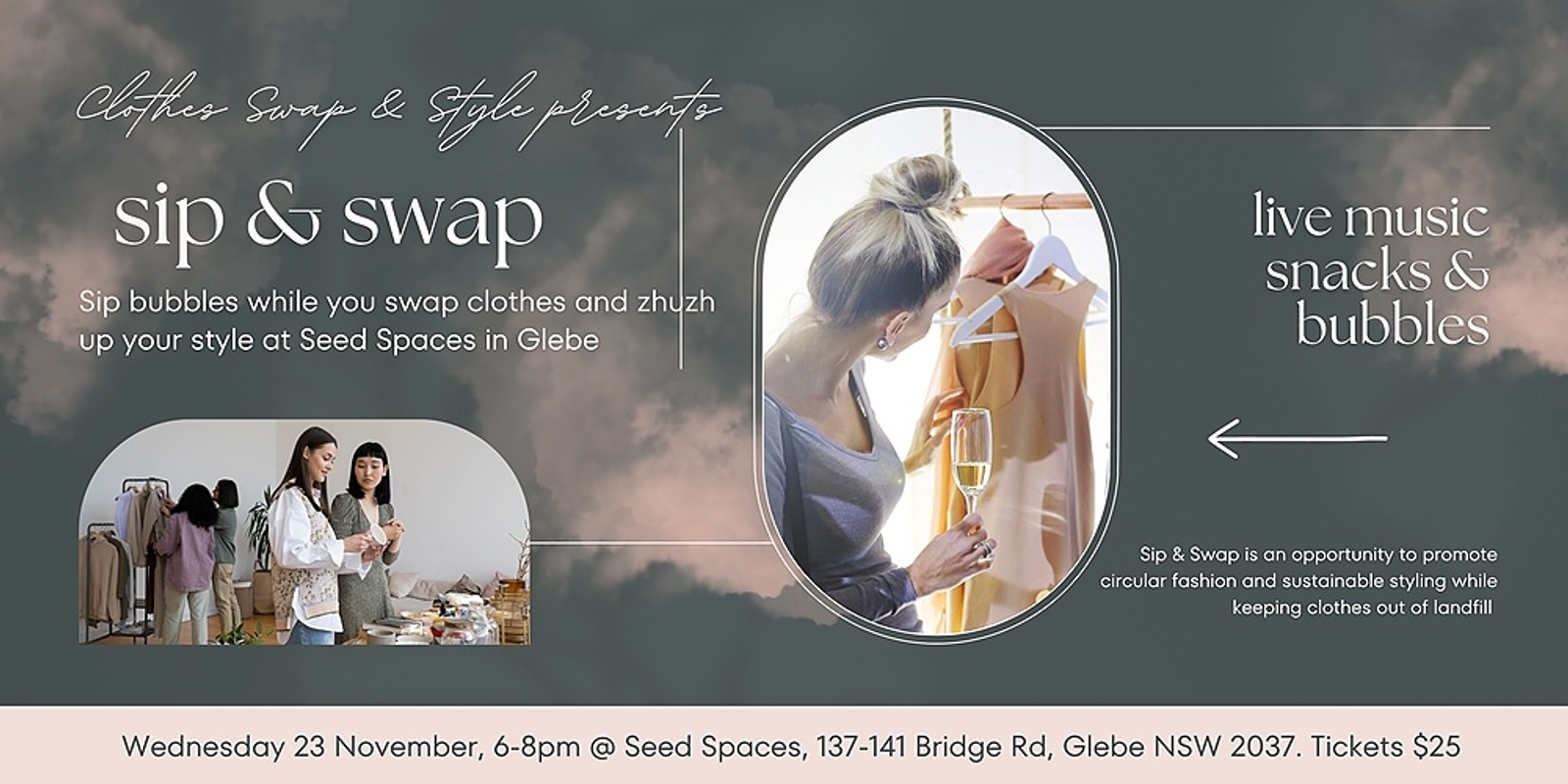 Banner image for Sip & Swap (Clothes Swap)