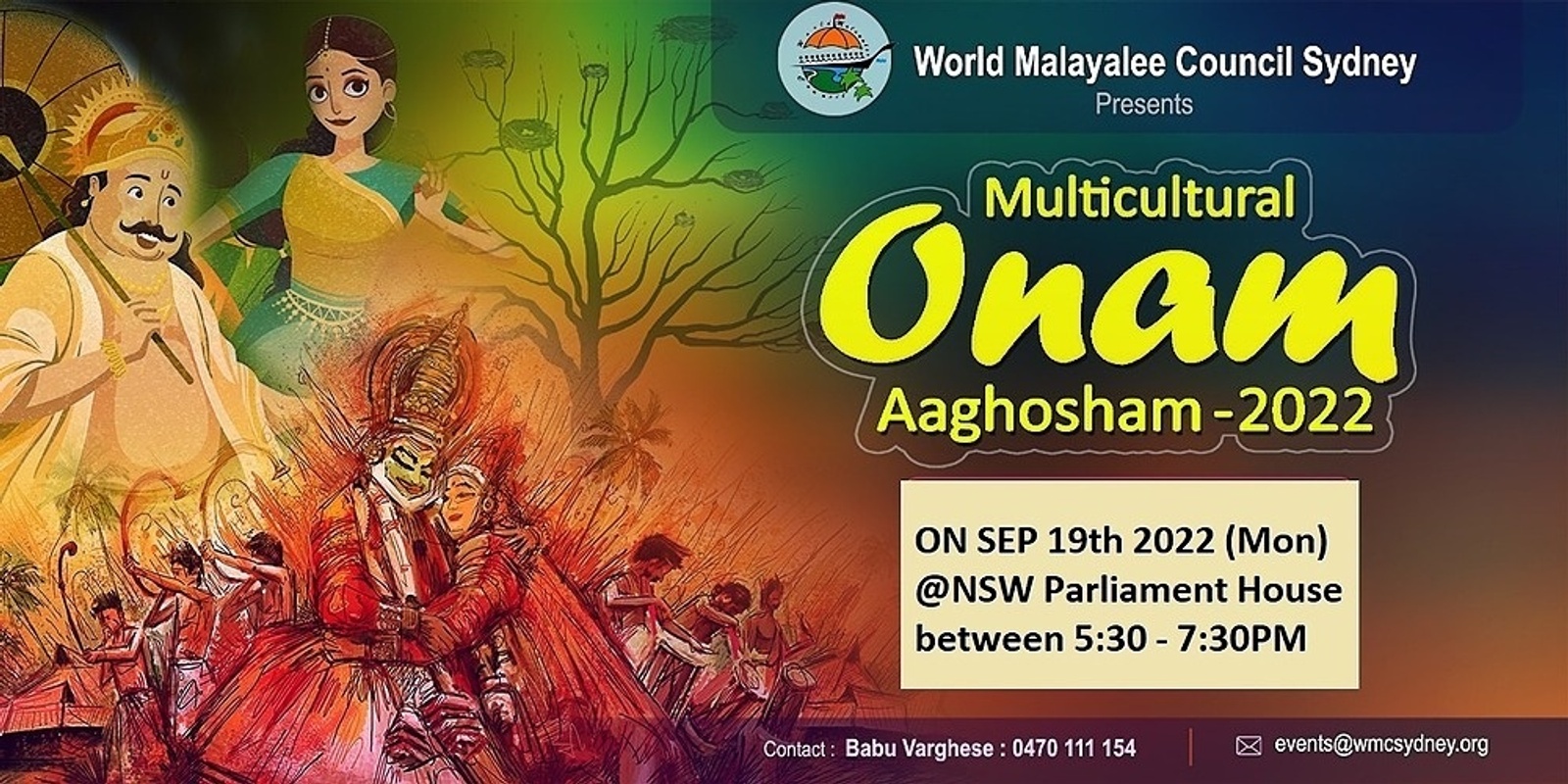 Banner image for World Malayalee Council Sydney - Multicultural Onam @NSW Parliament House