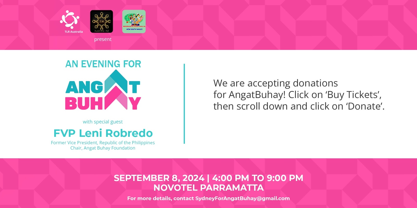 Banner image for An Evening for Angat Buhay with FVP Leni Robredo