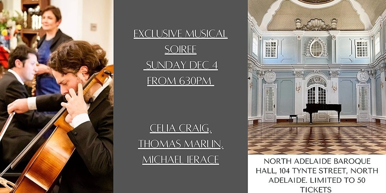 Banner image for Exclusive Musical Soiree at North Adelaide Baroque Hall, Tynte Street