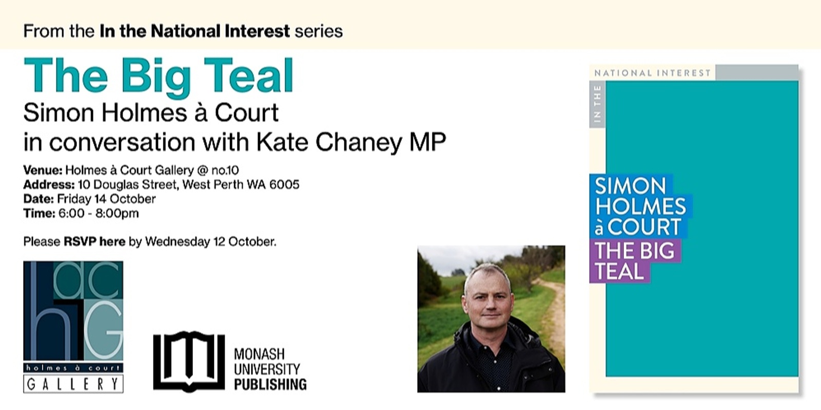 Banner image for BOOK LAUNCH : The Big Teal by Simon Holmes à Court @ no.10 | 6pm, 14 October 2022