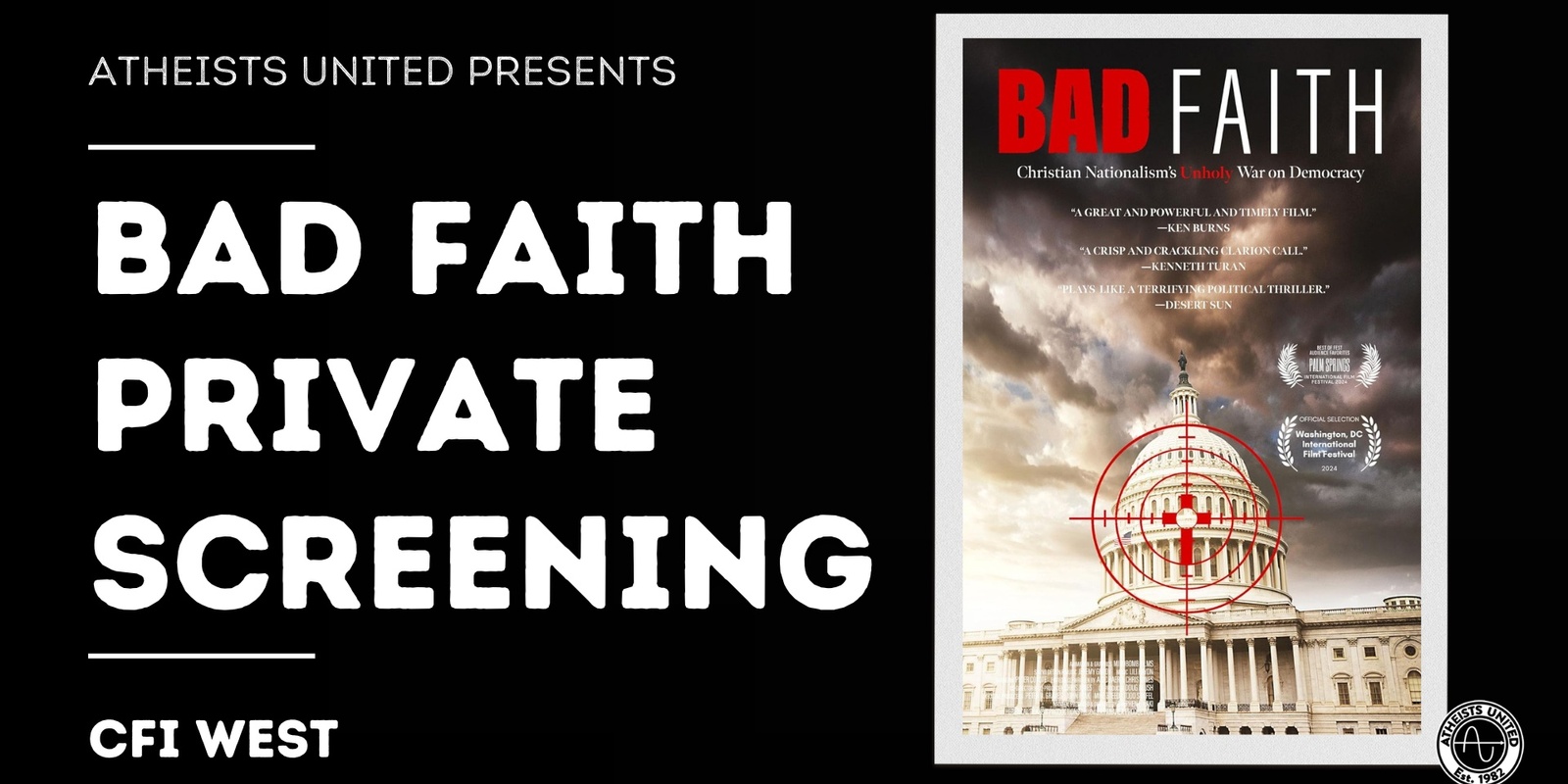 Banner image for Bad Faith - Film Screening Hosted by Atheists United