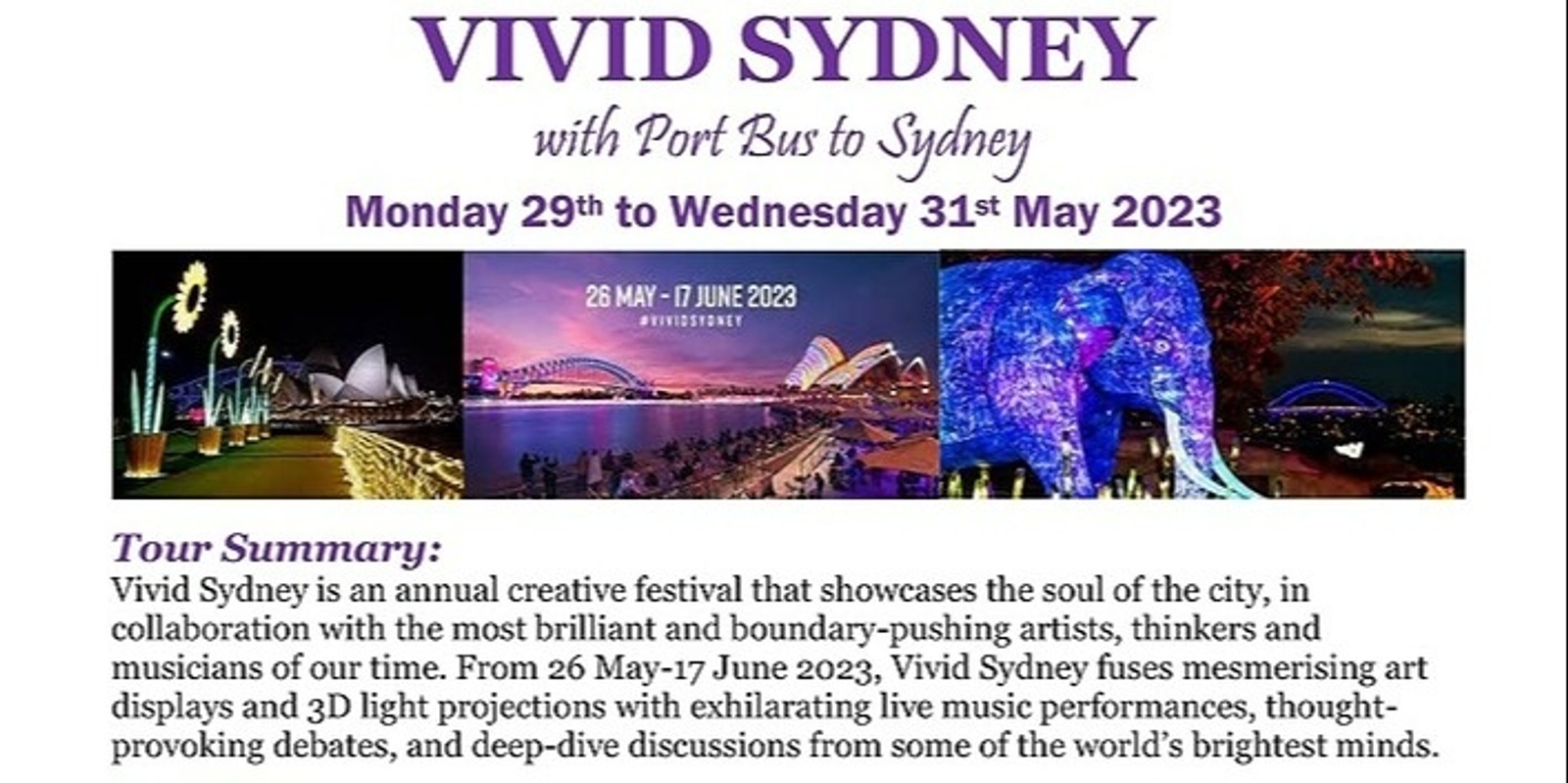 VIVID Sydney 2023 Tour