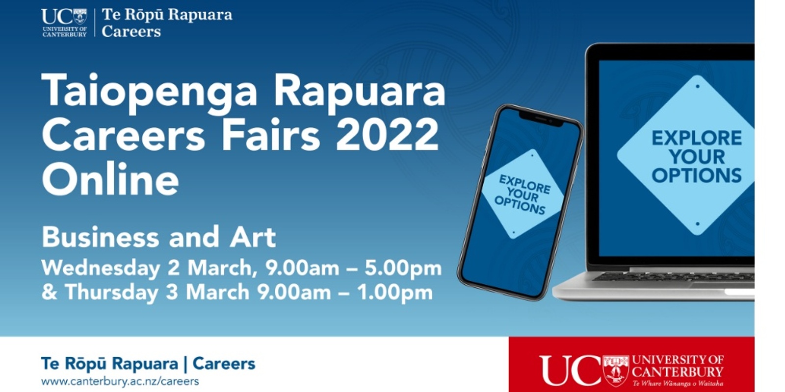 Banner image for Taiopenga Rapuara |Business & Art Careers Fairs 2022  Online