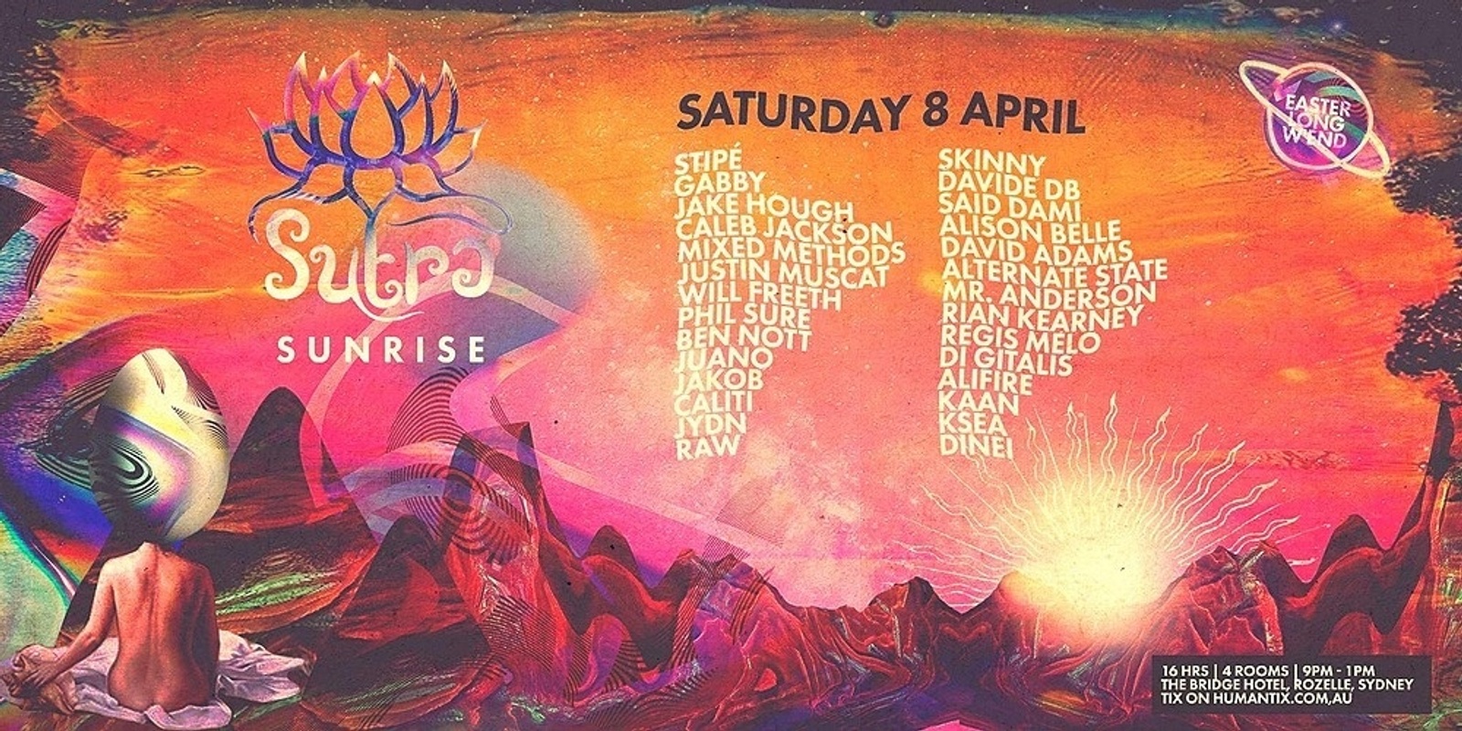 Banner image for SUTRA Sunrise // @The  Bridge Hotel // Easter Long Weekend 16 hr party