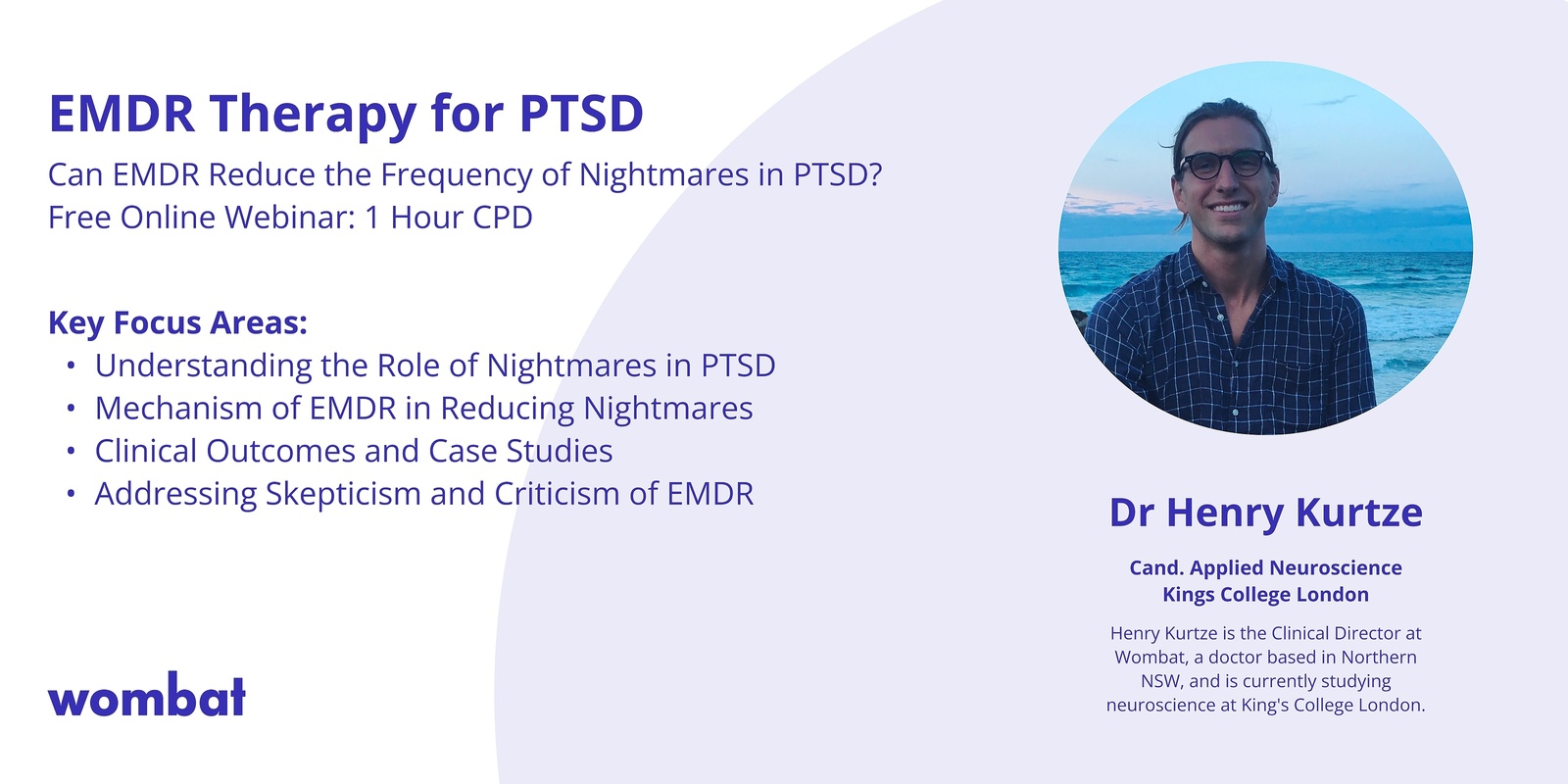 Banner image for ONLINE WEBINAR EMDR Therapy for PTSD: Can EMDR Reduce the Frequency of Nightmares in PTSD?