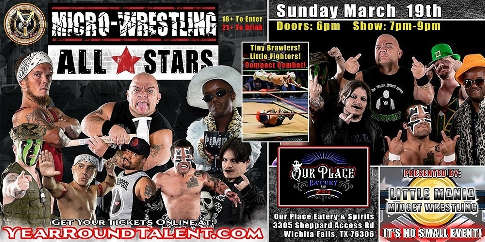 Banner image for Wichita Falls, TX - Micro-Wresting All * Stars: Little Mania Rips Through the Ring!