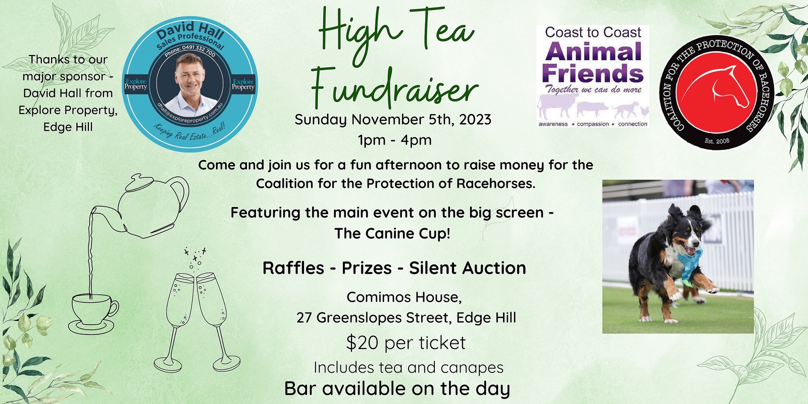 Banner image for High Tea Fundraiser Featuring the Canine Cup