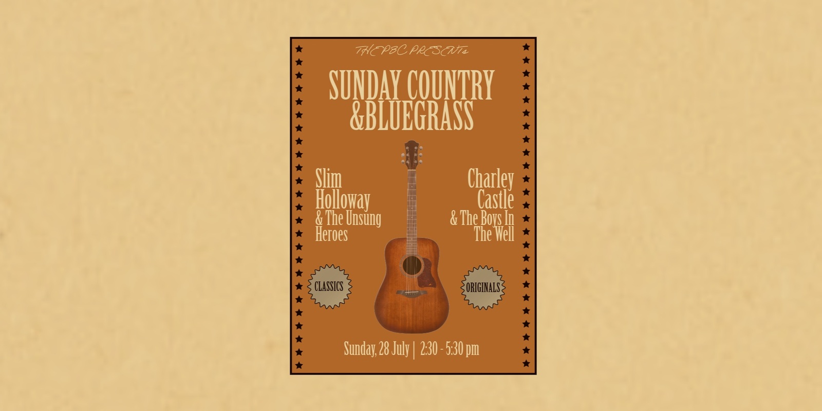Banner image for Sunday country and bluegrass at the PBC