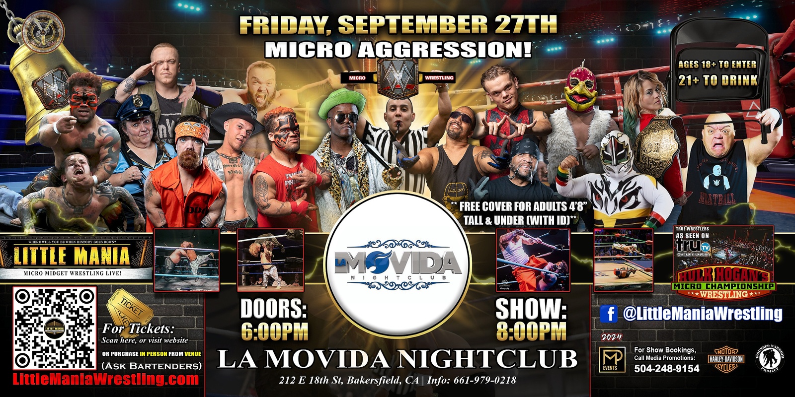 Banner image for Bakersfield, CA - Micro Wrestling All * Stars @ La Movida: Little Mania Wrestling Rips through the Ring