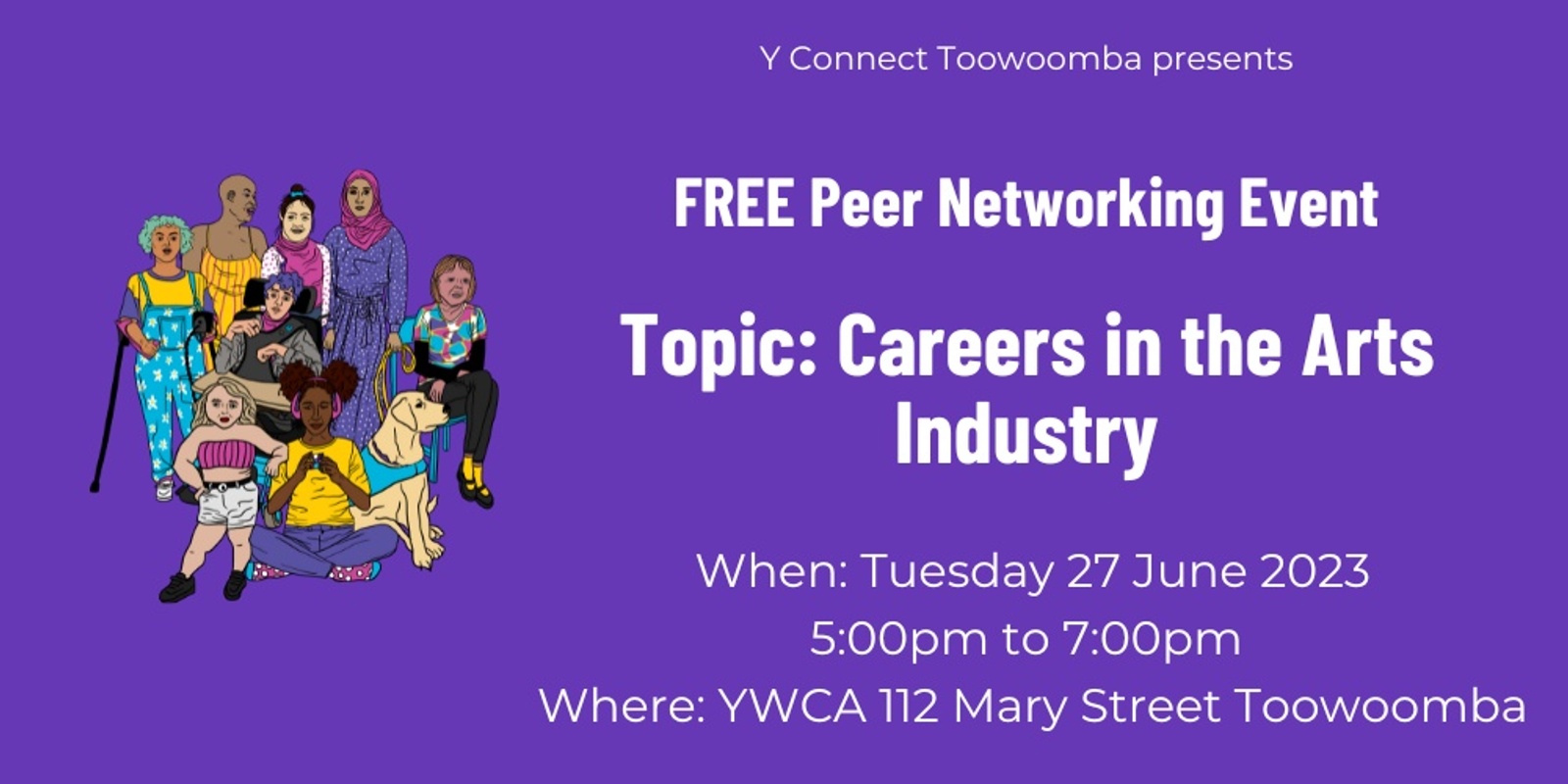 Banner image for Y Connect Peer Networking Event - Careers in the Arts Industry