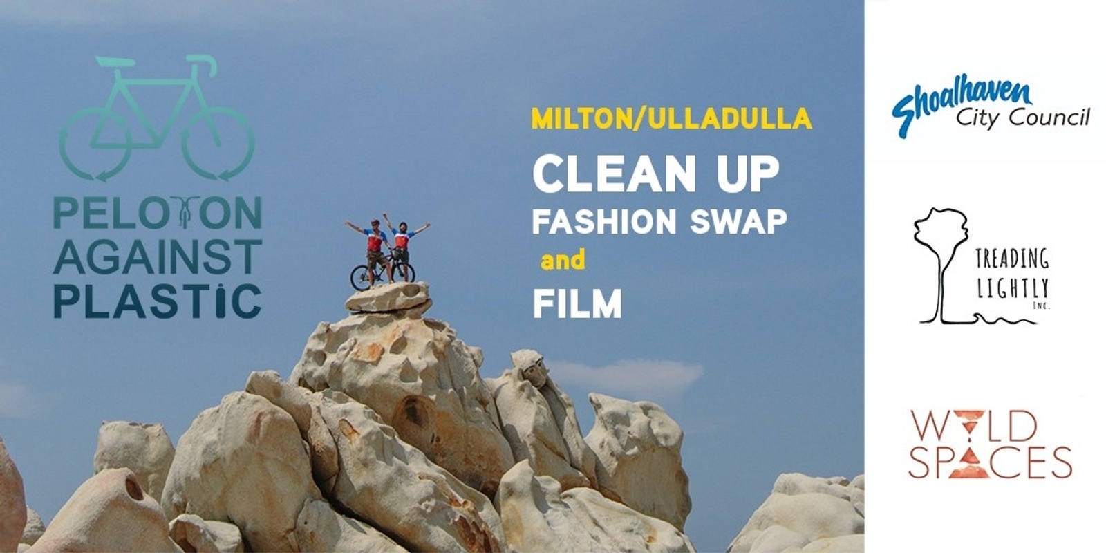 Banner image for CLEAN UP + FASHION SWAP + FILM & FUNDRAISER | Peloton Against Plastic |Wyld Spaces Milton | 22nd  July 