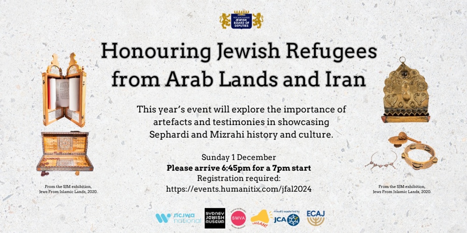 Banner image for 2024 Honouring Jewish Refugees from Arab Lands and Iran