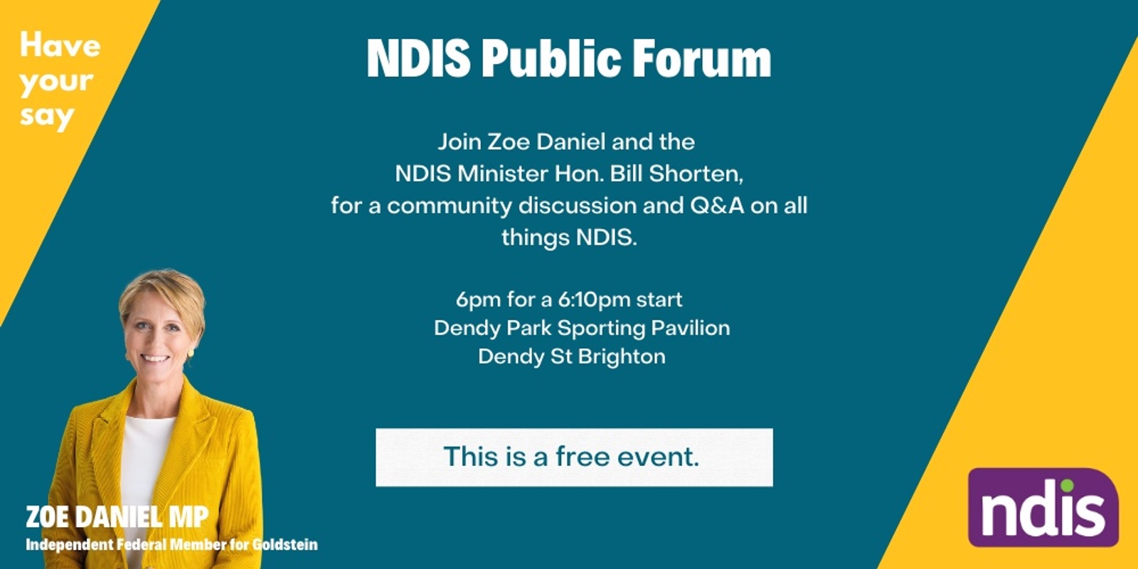 Banner image for Goldstein NDIS Public Forum