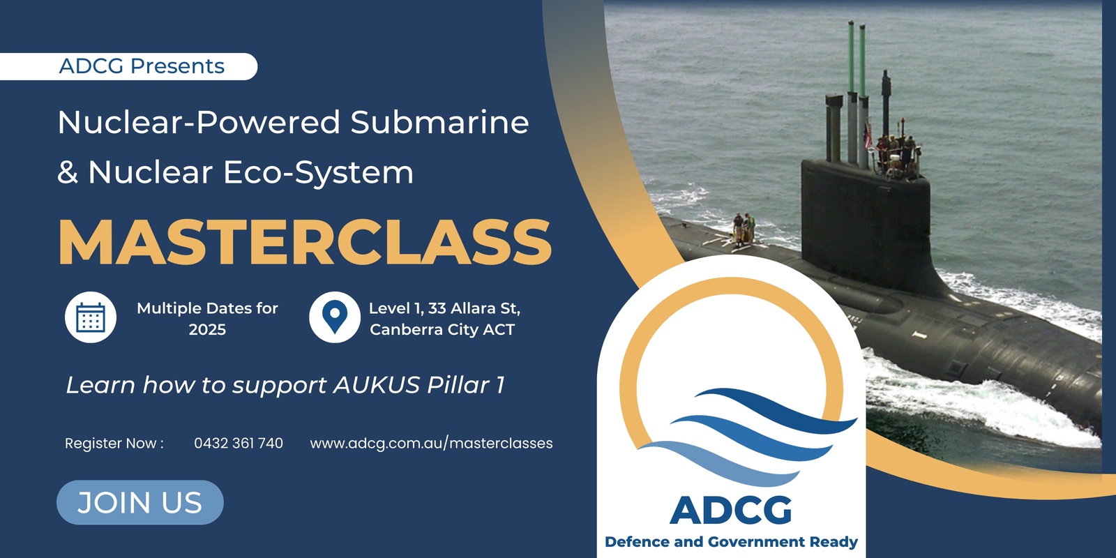 Banner image for Nuclear-Powered Submarine Masterclass - ADCG in Canberra