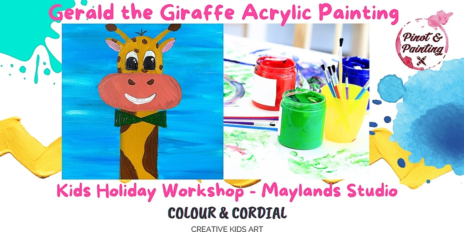 Colour & Cordial Kids Holiday Art - Giraffe @ Maylands Studio