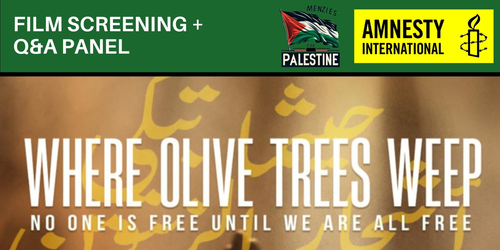 Banner image for Where Olive Trees Weep - film screening + Q&A panel